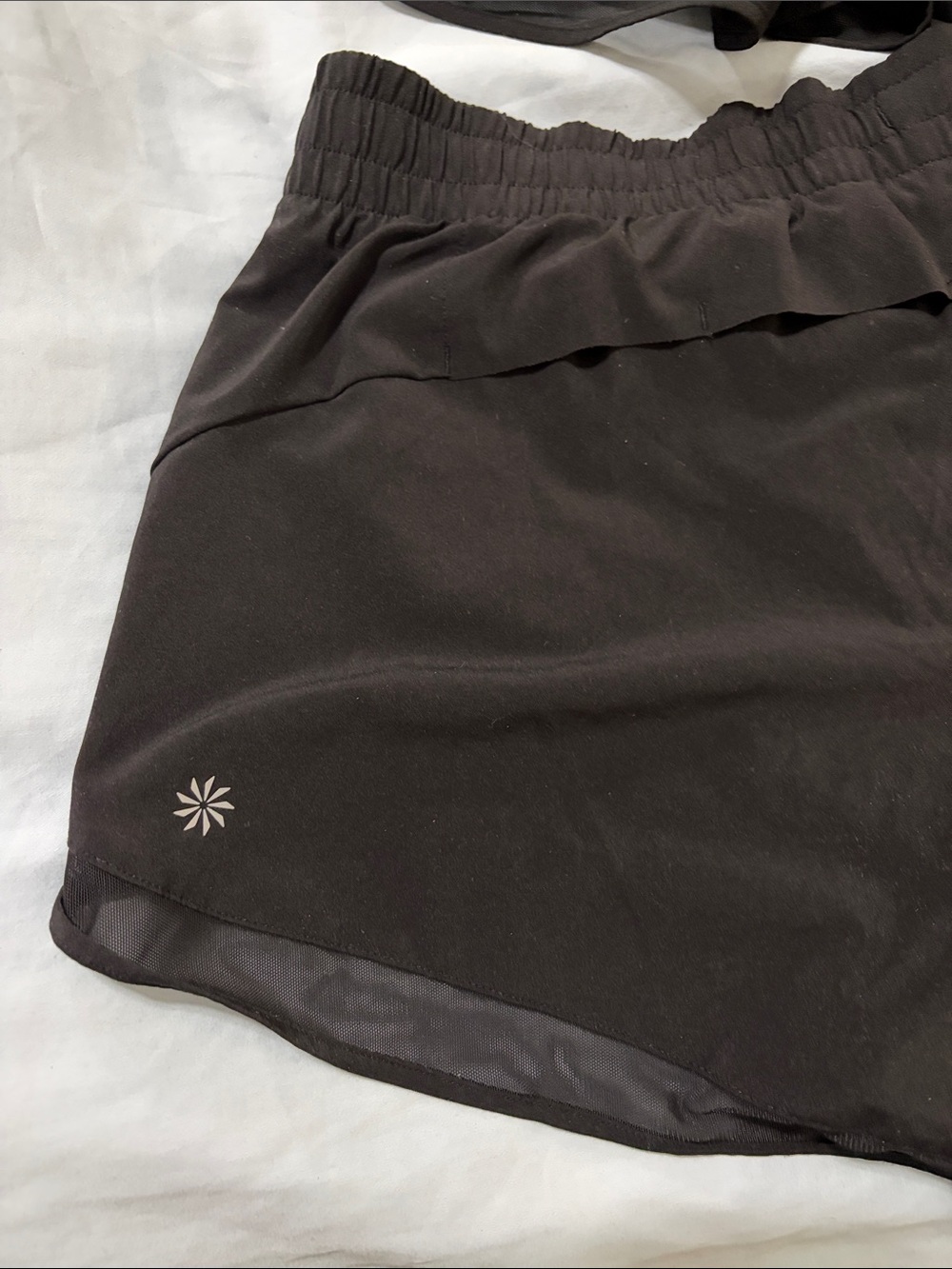 Athleta Mesh Racer Run 4” Short Medium Lot of 2 Black - Picture 3 of 5